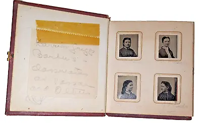 3.5'' X 3.25'' Antique Photo Album With 53 Mini Tin Type Photos; • $650