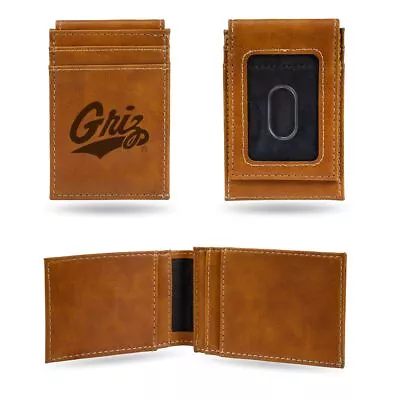 Montana Grizzlies Laser Engraved Brown Front Pocket Wallet/Money Clip • $23.99