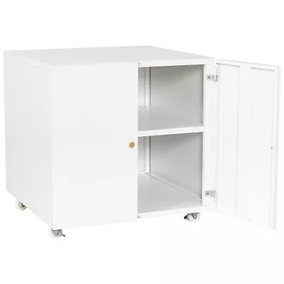 Mobile File Cabinet 4 Wheels Metal Storage Cabinet Printer Stand 23''W 2 Layer • $89.99