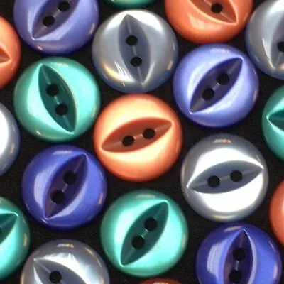 £2 • Buy Fish Eye Buttons 22 Colours 6 Sizes, Pack Of 10