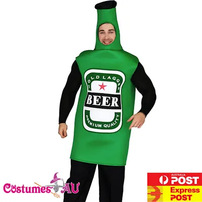 Mens Green Beer Bottle Costume Oktoberfest Adult Stag Do Hens Party Bucks Night • $35.14