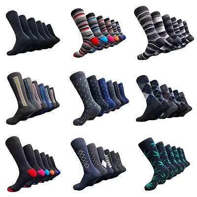 Mens Socks 6 Pairs Casual Work Sports Cotton Designer Socks Size 6-11 • £5.99