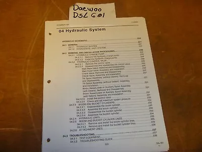 Daewoo DSL601 Skid Steer Loader Hydraulic System Schematic Diagrams Manual • $181.97