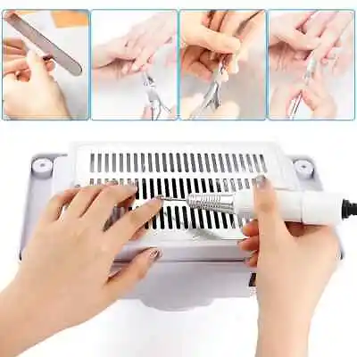 Nail Vacuum Cleaner Nail Table Fans Suction Dust Collector 3 Bags Salon Manicure • $84.77