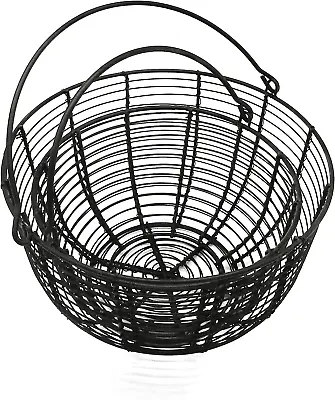 Metal Wire Egg Baskets Wire Fruit Baskets With Handle Country Vintage Style Stor • $49.99