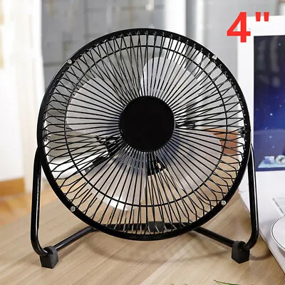£5.99 • Buy Metal Desk Fan Mini USB 4  Small Quiet Personal Cooler Portable Table Size 4inch