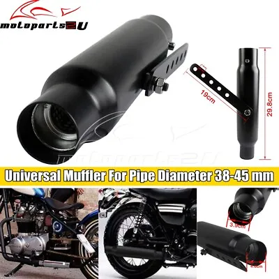 Universal 12'' Motorcycle Shorty Exhaust Muffler Pipe For Pipe Diameter 38-45 Mm • $68.49