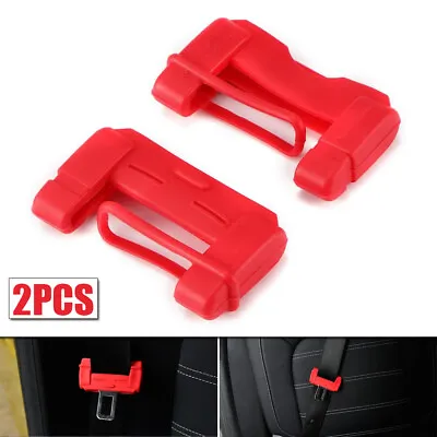 2Pcs Car Seat Belt Buckle Clip Anti-Scratch Protector Cover Accessories Red • $12.99