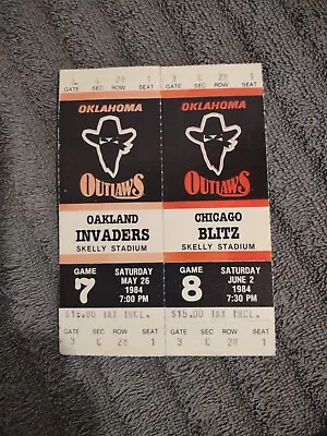 1984 USFL Football Ticket Stubs Oakland Invaders Chicago Blitz@Oklahoma Outlaws  • $24.98