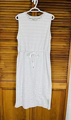 Merona Woman’s Striped Sleeveless Maxi Dress Drawstring Waist Nautical Beachy SM • $9.99