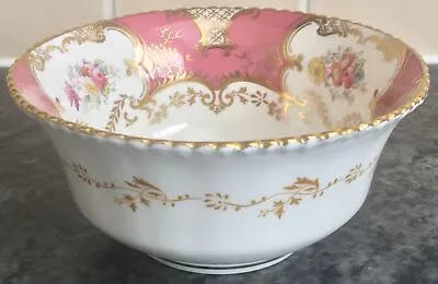 Superb Antique COALPORT Porcelain PINK BATWING 2665 Pattern SUGAR BOWL • £175