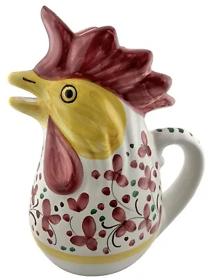 Vintage Deruta Rooster Pitcher Raffaellesco Majolica Hand Painted Italy 9” • $36.95