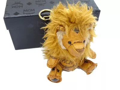 MCM Visetos Keyring Keychain Bag Charm Accessory Lion All Over Pattern Camel • $160