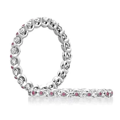 A. Jaffe 18K Pink Sapphire And Diamond Eternity Band Size 6 • $4460