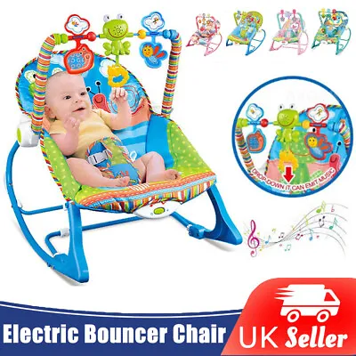 Newborn Electric Baby Bouncer Rocker Vibration Chair Musical Cradle Swing Seat • £29.90