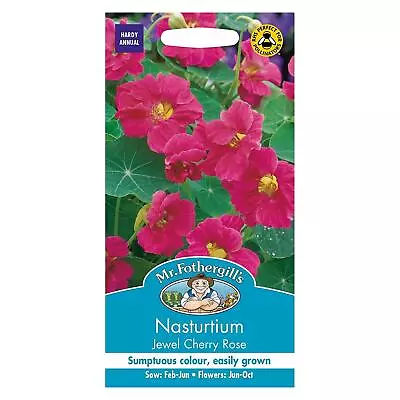 Mr Fothergills Flower Seeds Nasturtium Jewel Cherry Rose Hardy Annual Hot Pink • £3.99