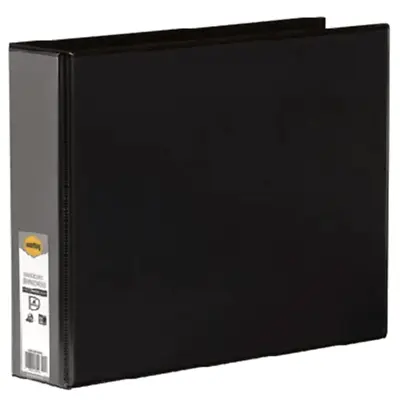 NEW Box 10 Marbig Deluxe 3 Ring Binder Landscape 3D 38mm A3 Black PVC • £136.13