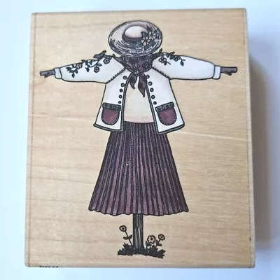 GARDEN WEAR Stampington & Co D6144 Rubber Stamp Debbie Mumm Scarecrow Dress Wb10 • $7.18