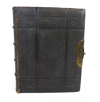 Antique Bound & Brass Clasp Illustrated Holy Bible Old & New Testaments Oxford • £45