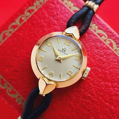 Omega Ladies Watch 1954 Solid 9ct Gold With Box Cal 244 Movt Vintage 119060 • $499