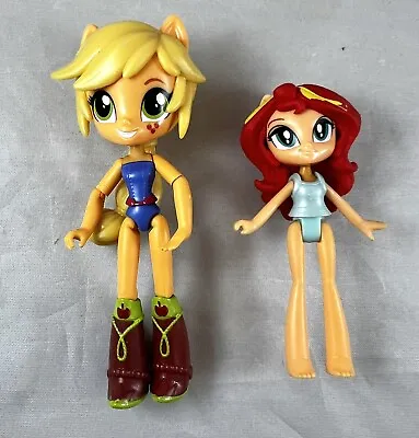 2 My Little Pony Equestria Girls Minis Sunset Shimmer & Apple Jack 4 - 5  Dolls • $14.99