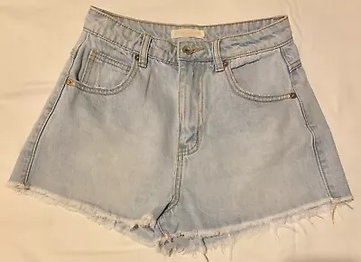 SUPRE DENIM 8 Shorts Cut Off Frayed Light Blue Recycled From A Plastic Bottle • $11.58