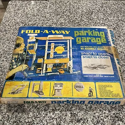 Vintage 1969 Shell Fold A Way Parking Garage Toy Box Intoport Gas Oil  • $149.99