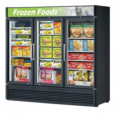 Turbo Air TGF-72SD-N 78  Three Glass Door Freezer Merchandiser White Or Blac... • $13148.91