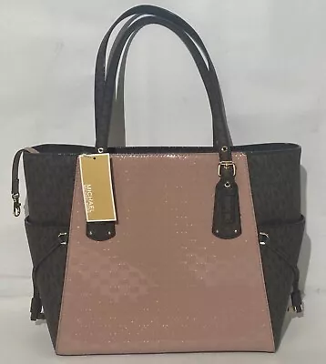 Michael Kors East West Voyager Monogram Leather Tote In Fawn - Excellent! • $79.99