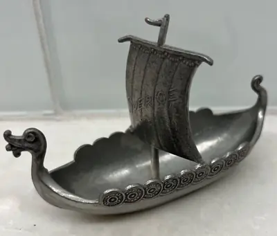 Vintage Pewter Viking SVERIGE (SWEDEN) Ship  TPB Handstopt Tinn/Norway • $12.65