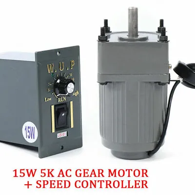 AC 110V 270 RPM 15W Gear Motor Electric Variable Speed Reduction Controller 1:5 • $57.95