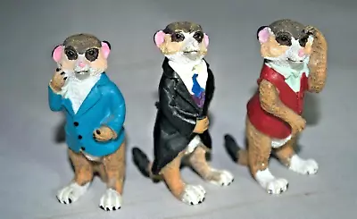 £5.99 • Buy Meerkat Figures Set Of 3 Gentlemanly Dressed Resin Meerkat Figurines  2  Tall.