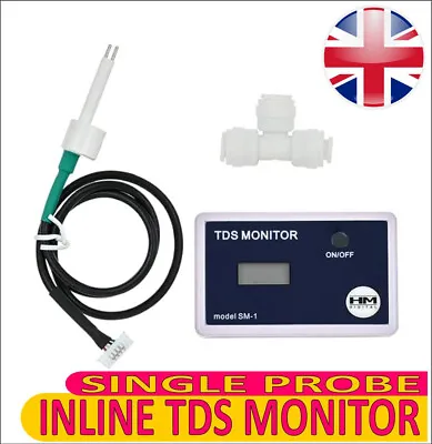 Hm Digital Inline Tds Meter Marine Aquarium Ro Water Reef Monitor Coral Sm1 • £29.99