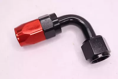 AN10 90 Degree Swivel Oil/Fuel/Gas Line Hose End Fitting Adapter Black/Red • $3.98