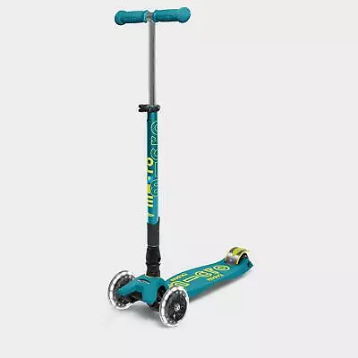 Micro Scooters Maxi Micro Deluxe Foldable LED Scooter MMD097 Petrol Green* • £113.99