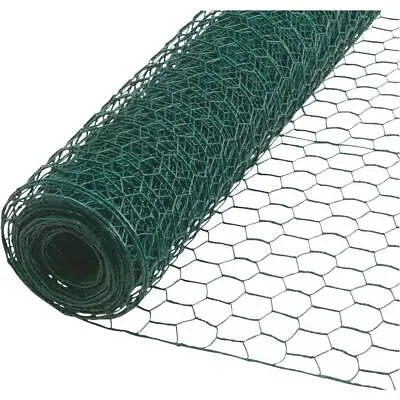 £12.89 • Buy Chicken Wire Mesh 5m Roll Green Fencing PVC Coated 25mm Galvanised Netting