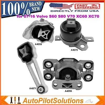 4PCS Engine Trans & Torque Strut Mount 07-16 For Volvo S60 S80 V70 XC60 XC70 • $97.98