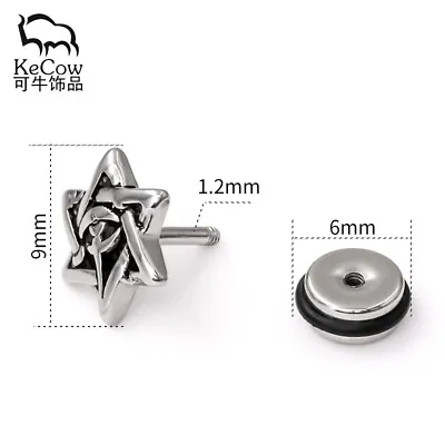 Vintage Hip Hop Punk 925 Sterling Silver Earrings For Men Women Star Of David • $5.55