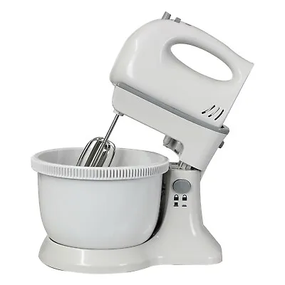 300W White Electric Twin Hand And Stand Kitchen Mixing Mixer With Bowl • £42.95