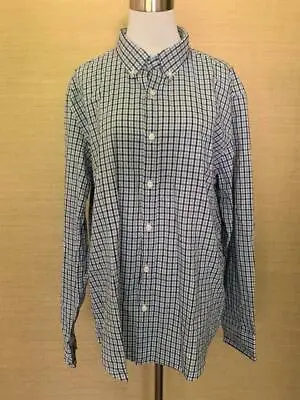 JCrew Slim Seersucker Shirt In Blue Tattersall Mens XL • $38.50