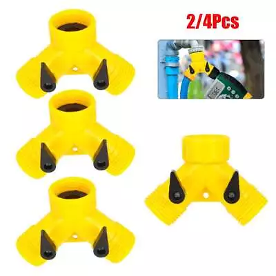 2/4Pcs Water Hose Splitter 2 Way 3/4  Hose Connector Outdoor Garden Y Valve Pipe • $9.83