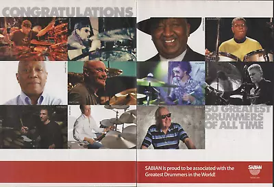 2014 2pg Print Ad Sabian Drum Cymbals W Neil Peart Mike Portnoy Phil Collins • $9.99