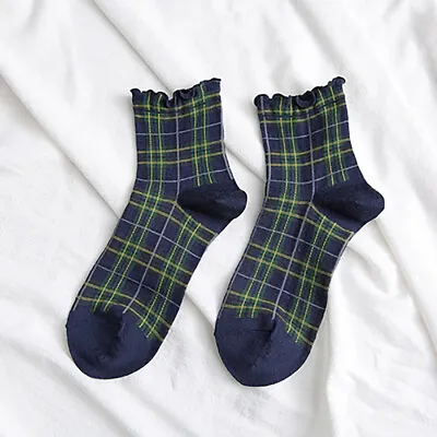 Stylish Comfortable High Quality Ripple Tartan Ankle Socks Size 4-6 UK • £4.45