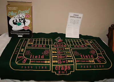 CRAPS RESTORATION HARDWARE Felt Play Craps Table Adult Game Casino Night (ToteJ) • $19.99