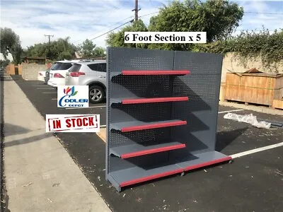 NEW 5 QTY Store Display Fixture Gondola Shelving Retail Commercial Merchandiser • $2114.54