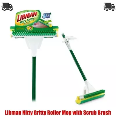 Libman Nitty Gritty Roller Mop With Scrub Brush • $12.73