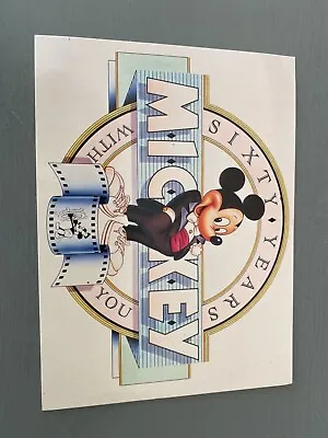 VTG Walt Disney’s Mickey Mouse 60 Years ENGLAND BY ATHENA POSTCARD New  • $4.95