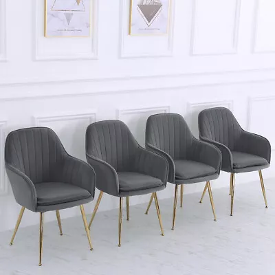 2/4pcs Cocktail Velvet Accent Dining Chair Shell Scallop Seat Armchair Wing Back • £169.95