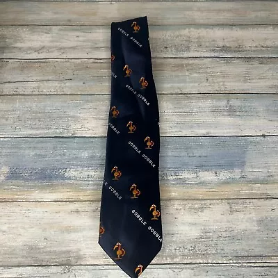 Thanksgiving Neck Tie Sandra Boynton Navy Turkeys Gobble Gobble Mens • $14.91