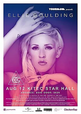 ELLIE GOULDING 2016 HONG KONG CONCERT TOUR POSTER - Indie/Synth Pop Music • $18.89